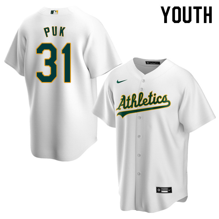 Nike Youth #31 A.J. Puk Oakland Athletics Baseball Jerseys Sale-White